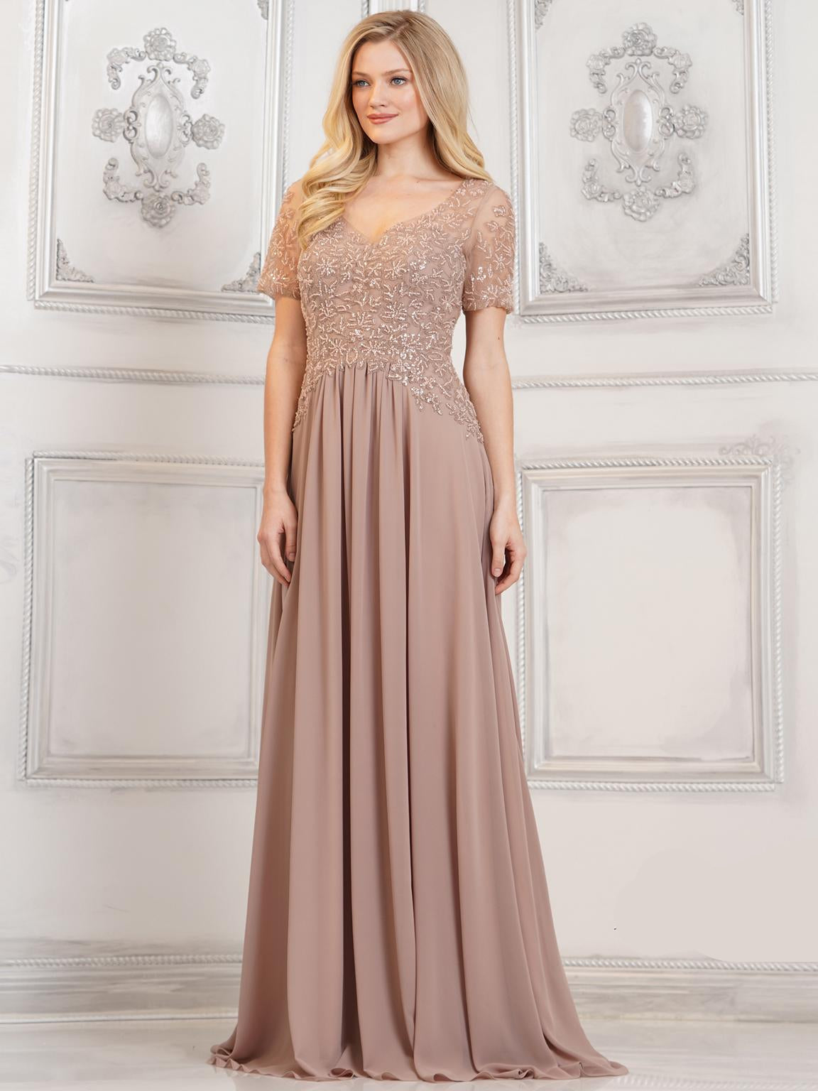 Mother of the Bride Dresses Mother of the Bride A Line Long Dress Dark Nude