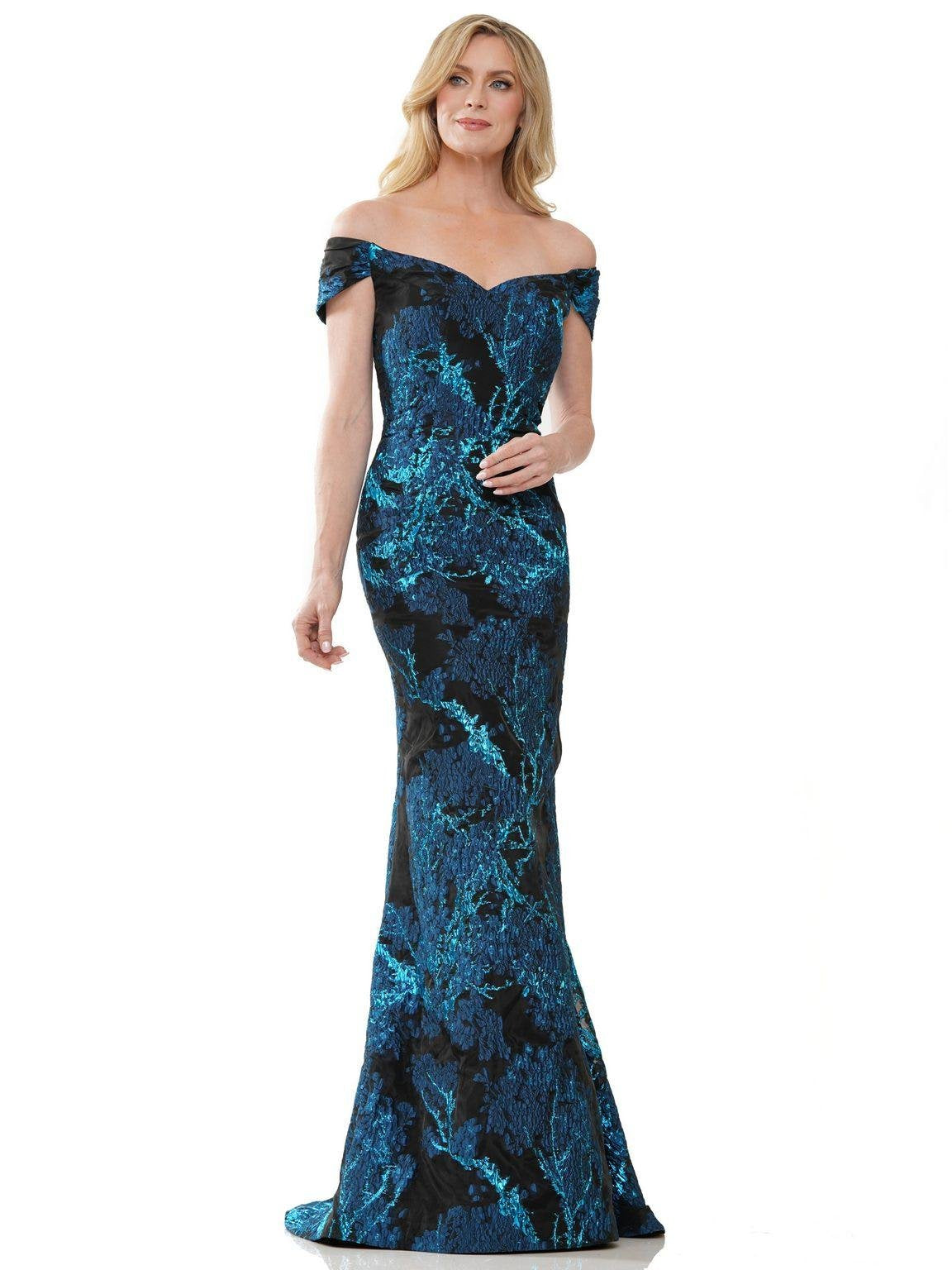 Formal Dresses Long Off Shoulder Mermaid Formal Gown Blue Black