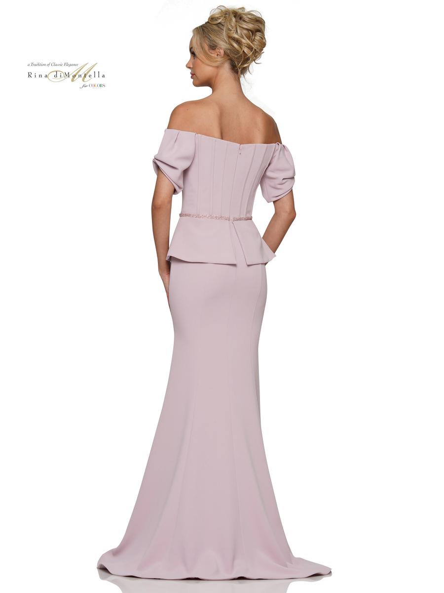 Rina di Montella RD2965 Fitted Peplum Long Formal Dress