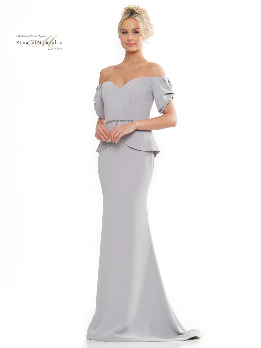 Rina di Montella RD2965 Fitted Peplum Long Formal Dress