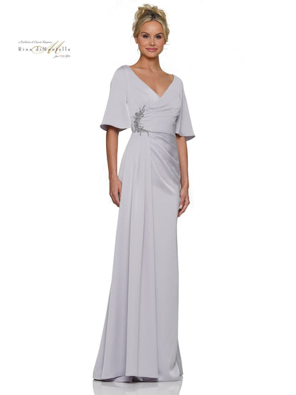 Formal Dresses Long Ruched Formal Dress Silver