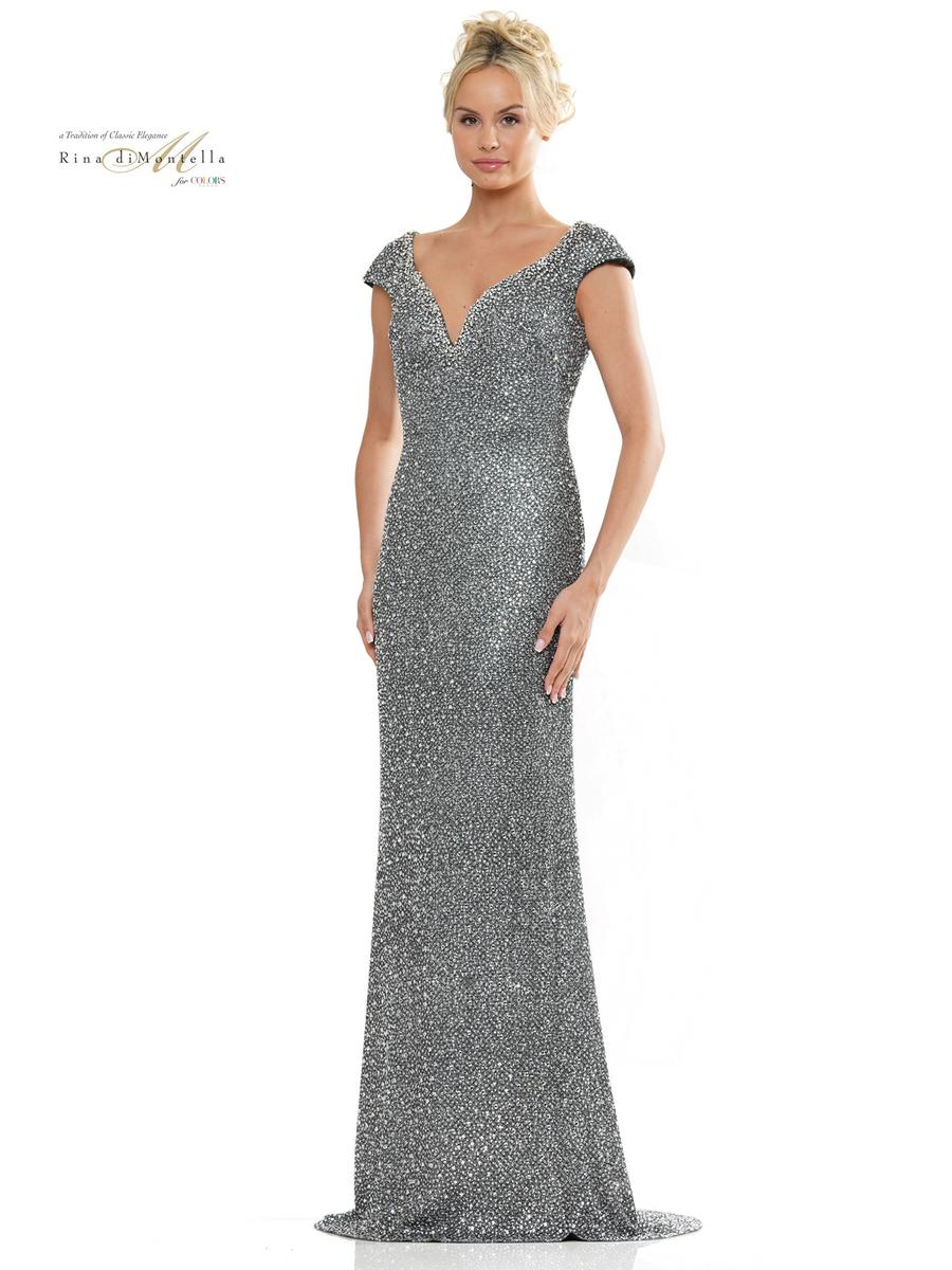 Rina di Montella RD2983 Long Fitted Formal Glitter Dress