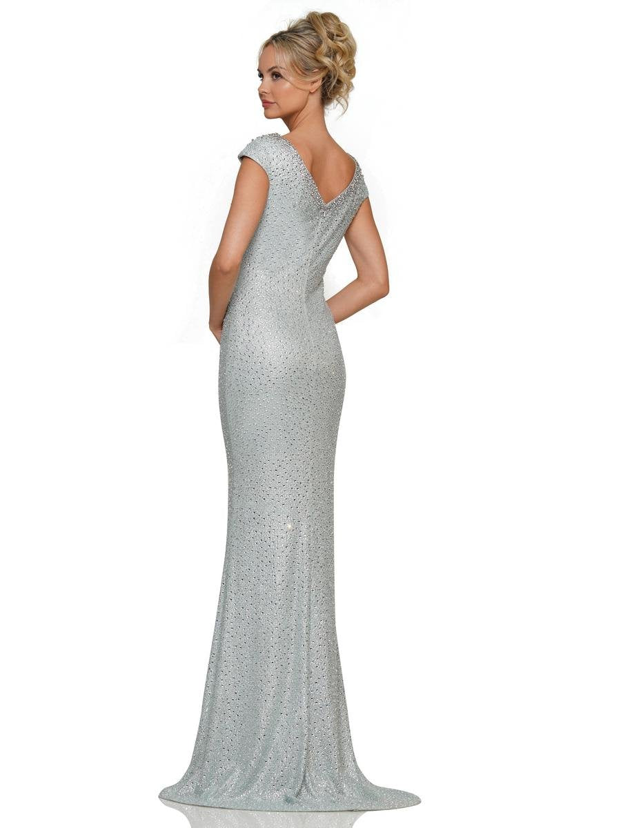 Formal Dresses Long Fitted Glitter Flare Formal Gown Seaglass