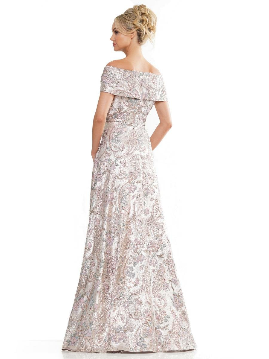 Formal Dresses Long A Line Formal Jacquard Dress Rose Multi