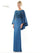 Formal Dresses Glittered Long Formal Cape Dress Teal