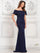 Formal Dresses Formal Fit and Flare Long Dress Navy