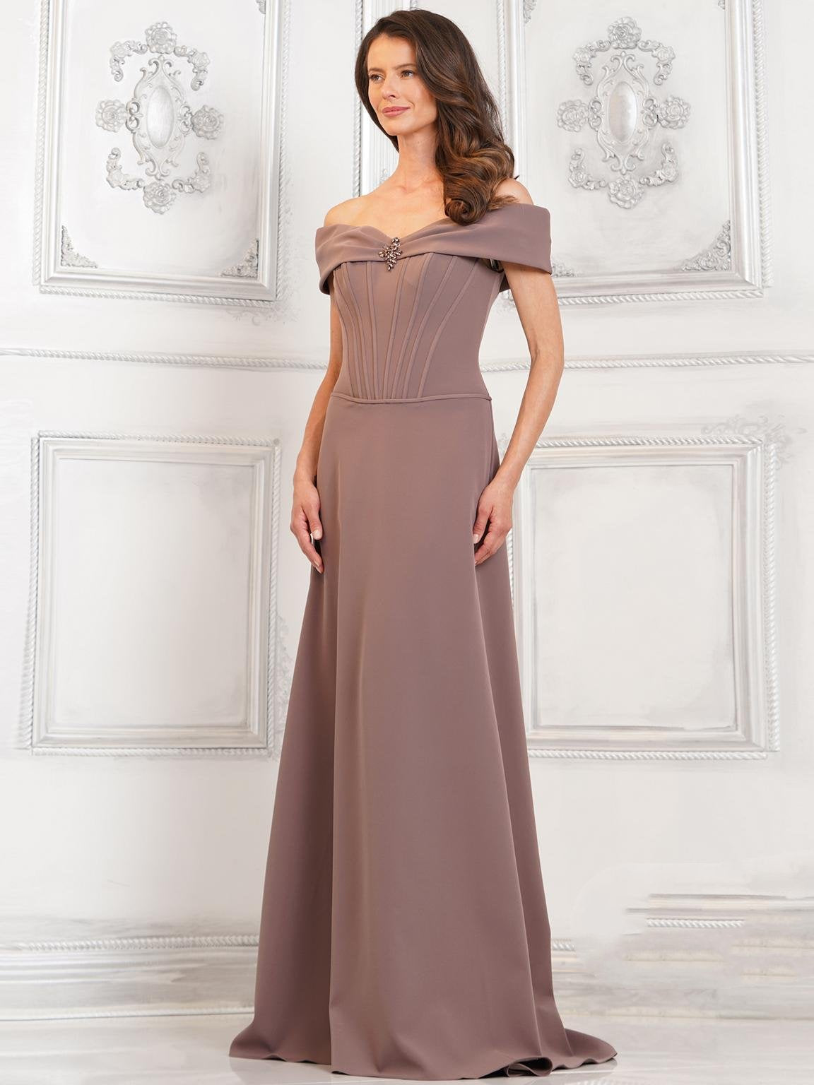 Formal Dresses Fit and Flare Long Formal Gown Latte