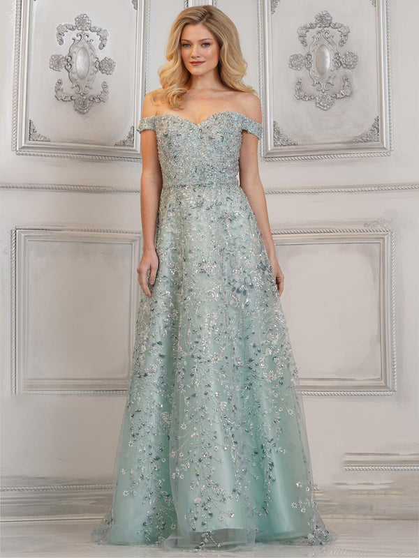 Rina di Montella RD3139 A Line Long Formal Evening Prom Gown