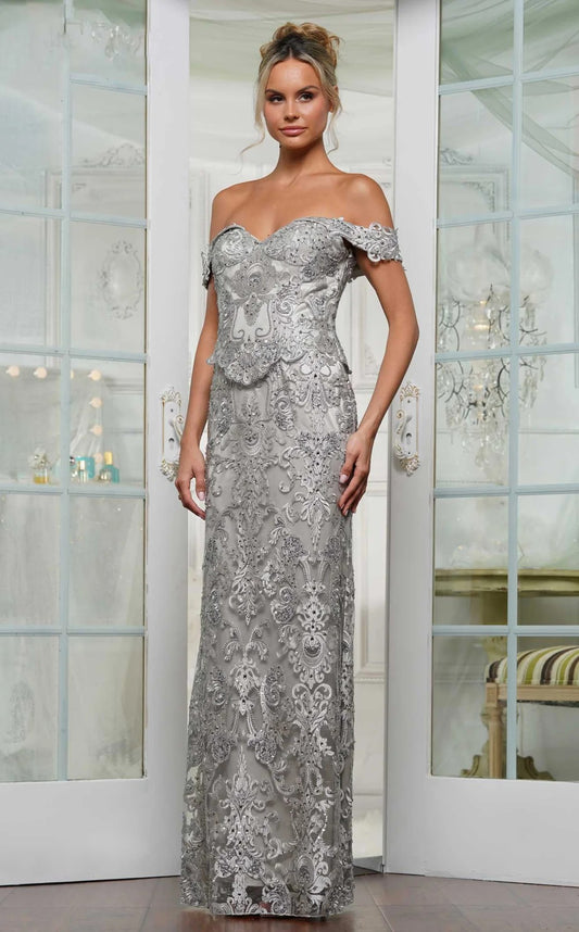 Plus Size Dresses Formal Evening Long Fitted Plus Size Dress Platinum