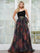 Formal Dresses Long Printed Formal Dress  Black