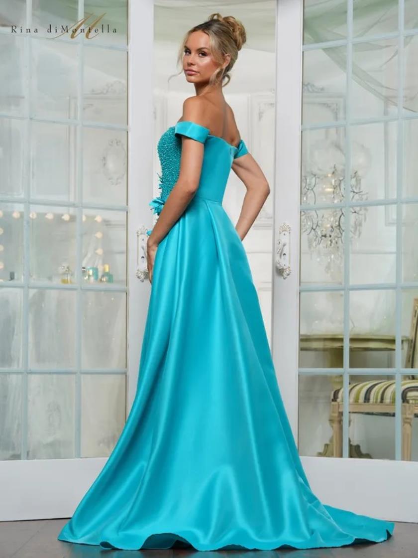 Plus Size Dresses Beaded 3D Floral Long Plus Size Formal Dress Teal Green
