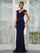Formal Dresses Long Evening Fitted formal Dress  Navy