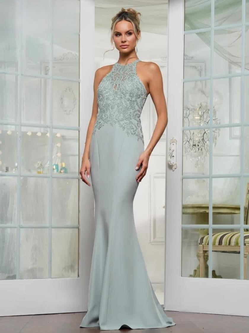 Formal Dresses Formal Fitted Long Evening Dress   Sage