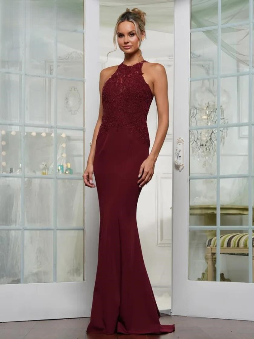 Formal Dresses Formal Fitted Long Evening Dress   Wine