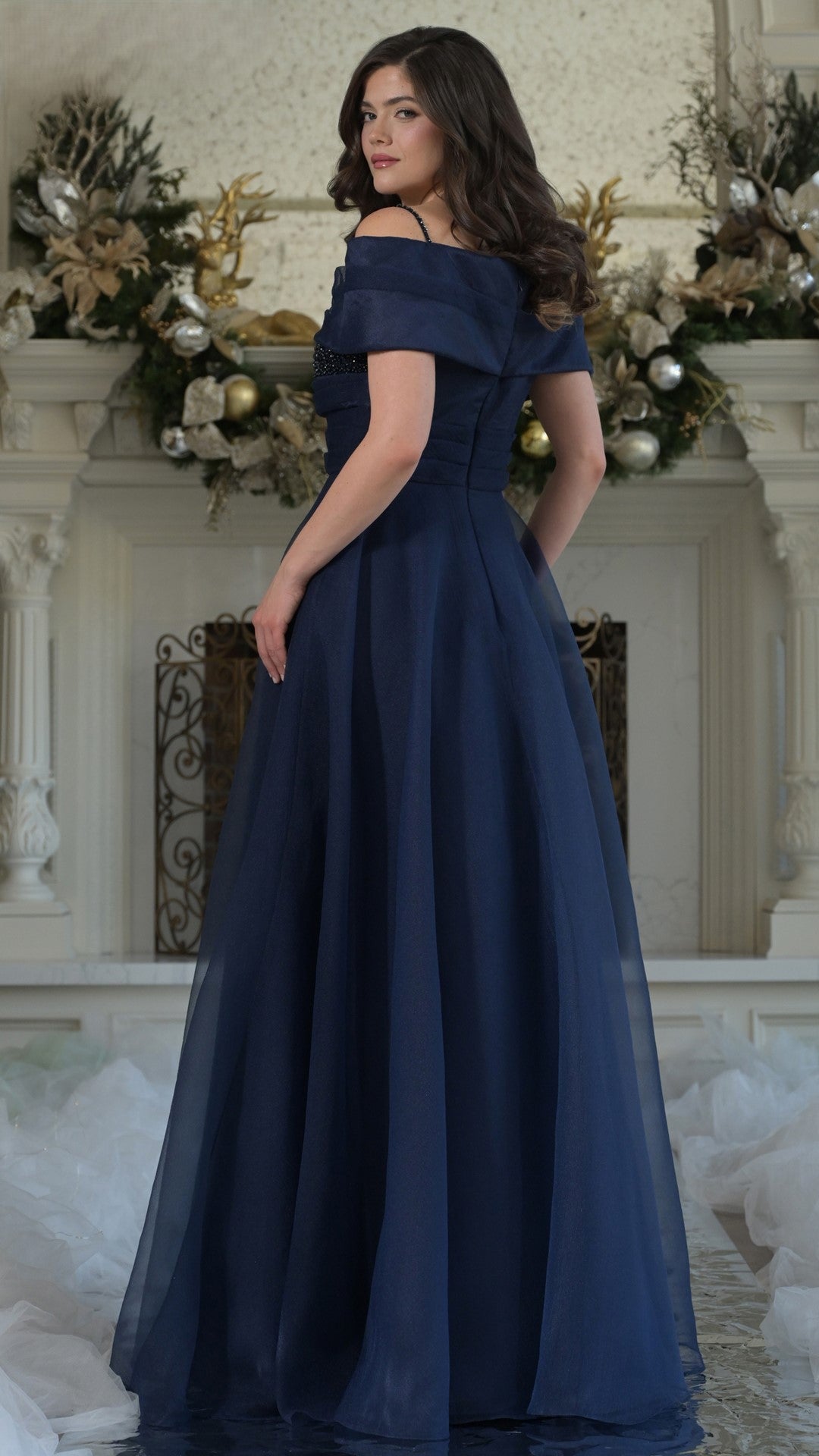 Formal Dresses A Line Beaded Long Formal Evening Dress Navy