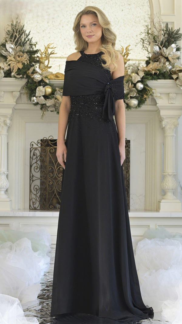 Rina di Montella RD3304 Long Formal Pleated Evening Dress