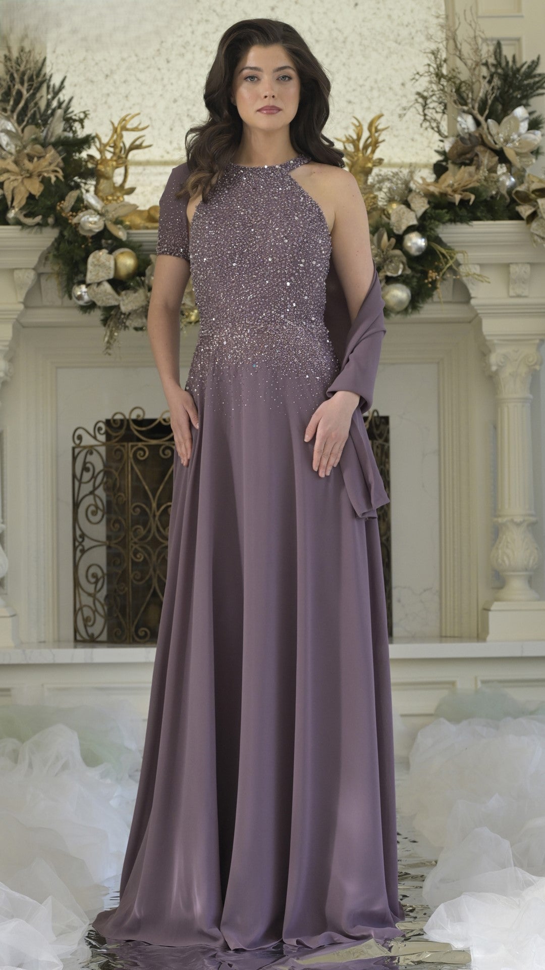 Formal Dresses Long Formal Pleated Evening Dress Victorian Lilac