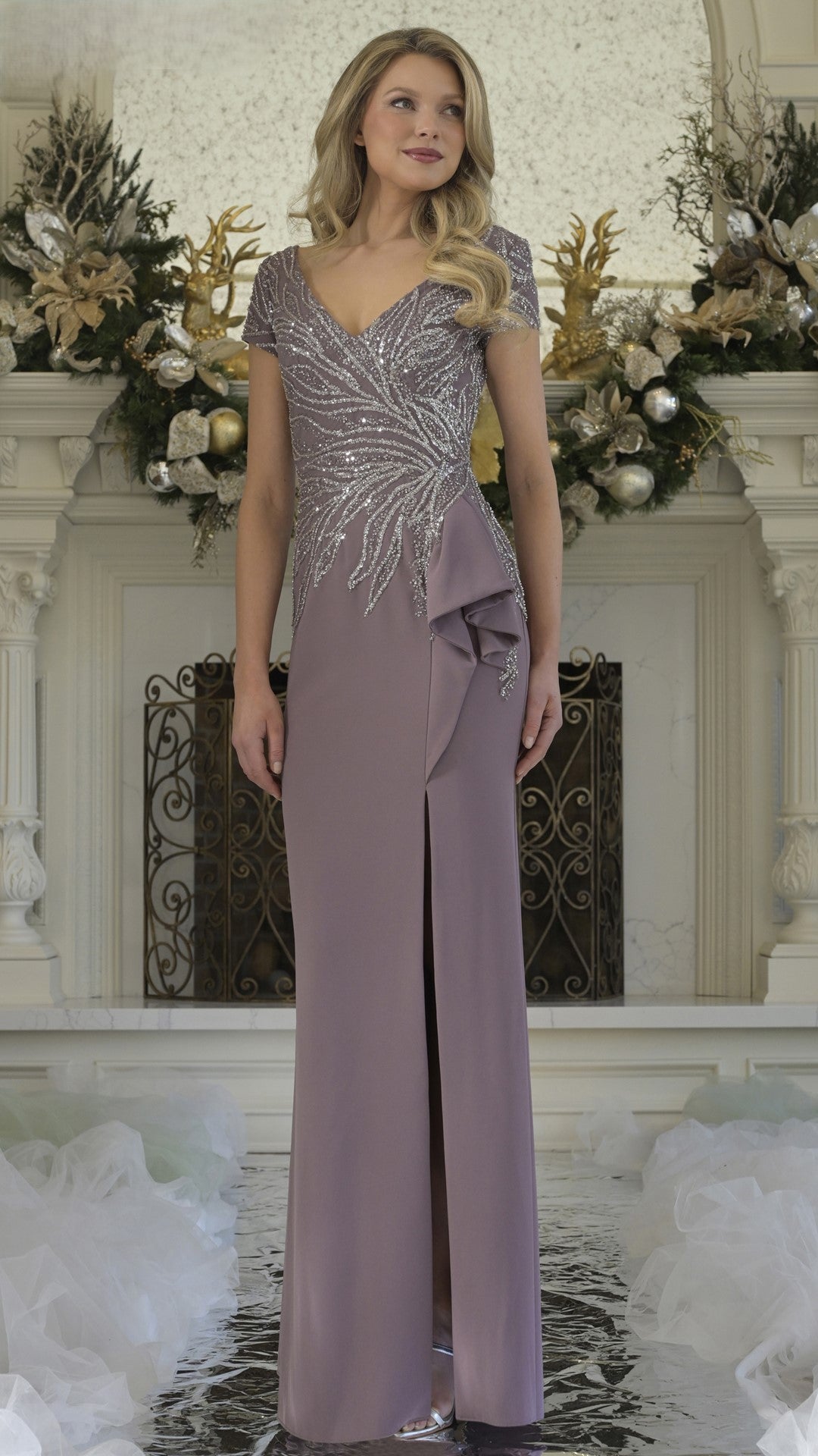 Mother of the Bride Dresses Long Formal Ruffle Evening Mother of the Bride Dress Victorian Lilac