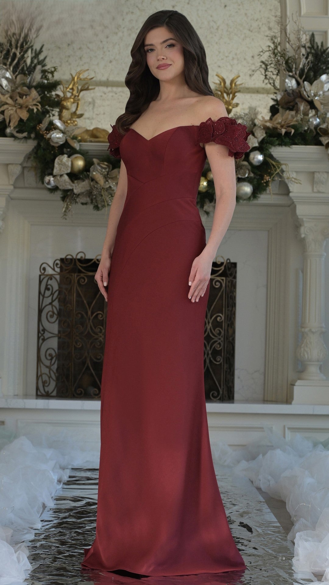 Prom Dresses Fitted Long Evening Formal Prom Dress Wine