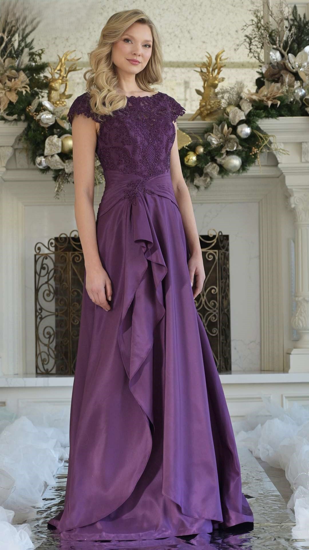 Mother of the Bride Dresses Long Formal A Line Mother of the Bride Dress Light Aubergine