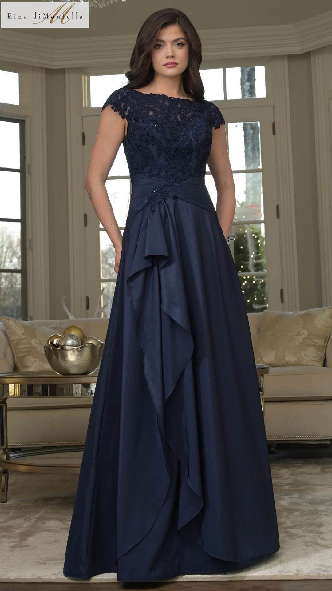Rina Di Montella 3327 Long Formal A Line Mother of the Bride Dress