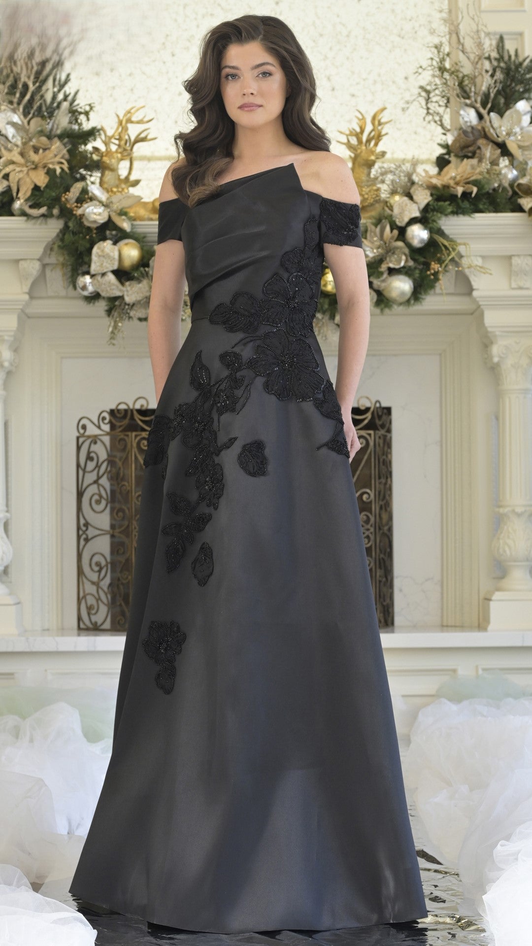 Formal Dresses Long Evening Formal Pleated Dress Black