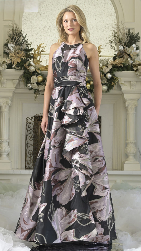 Rina di Montella RD3361 Formal Long Ruffle Evening A Line Dress