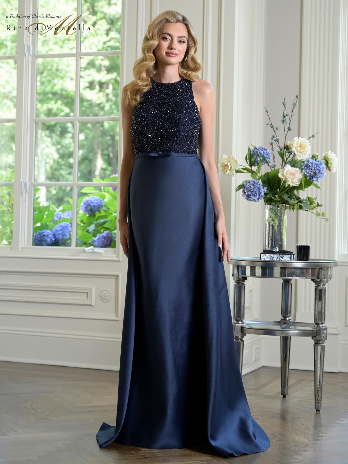 Formal Dresses Formal Beaded Evening Long Prom Dress Navy