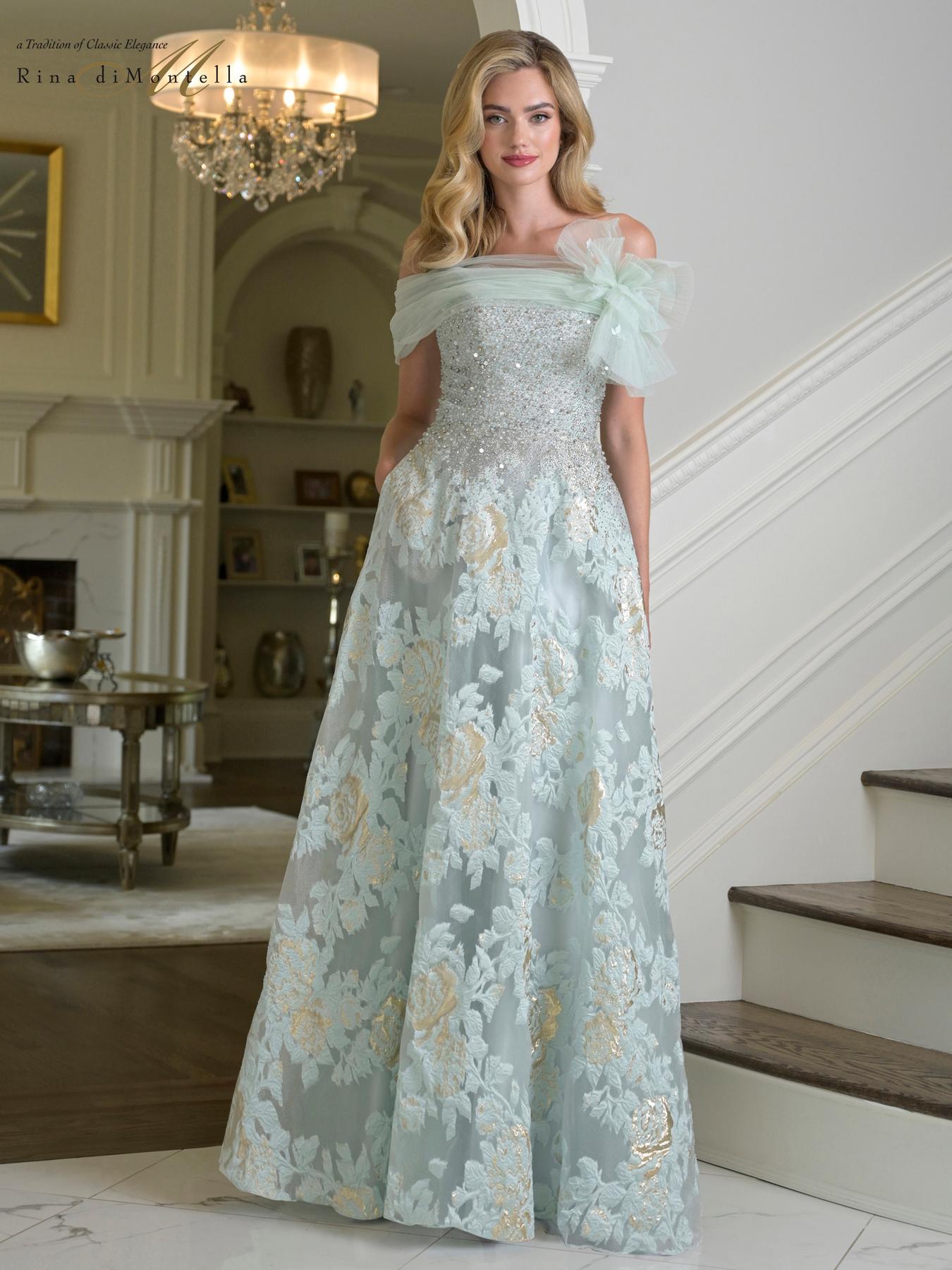 Prom Dresses Print Long Formal Beaded Prom Dress Seaglass