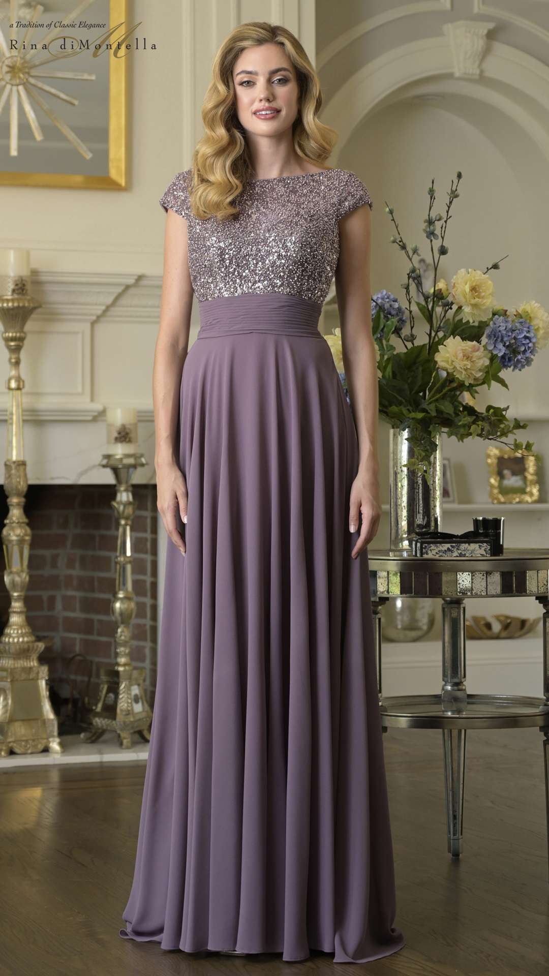 Rina di Montella RD3419 Long Formal A Line Mother of the Bride Dress – The  Dress Outlet