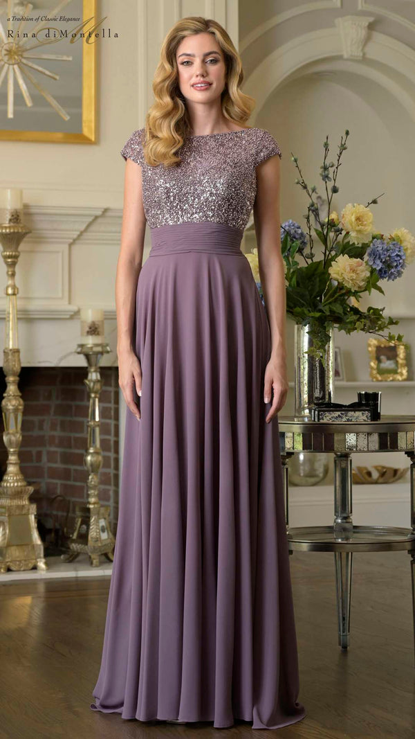 Rina di Montella RD3419 Long Formal A Line Mother of the Bride Dress