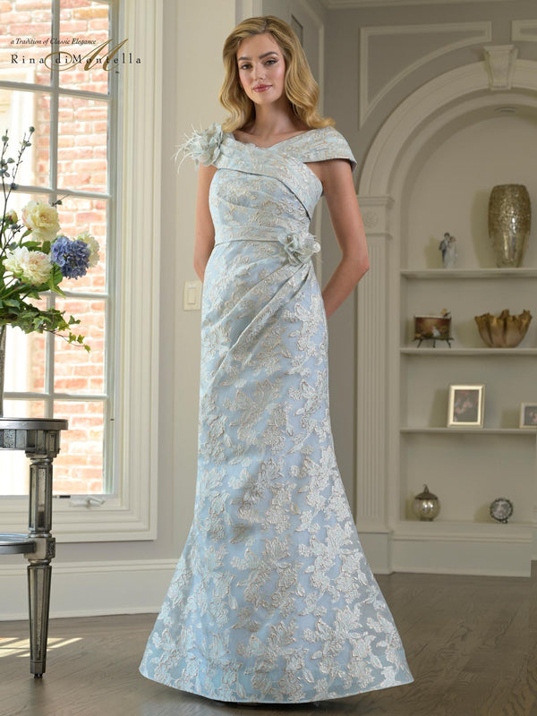 Rina di Montella RD3428 Floral Long Formal Fitted Dress