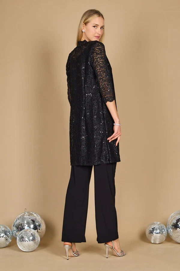 Metallic Lace Pant Suit R&M Richards 1993