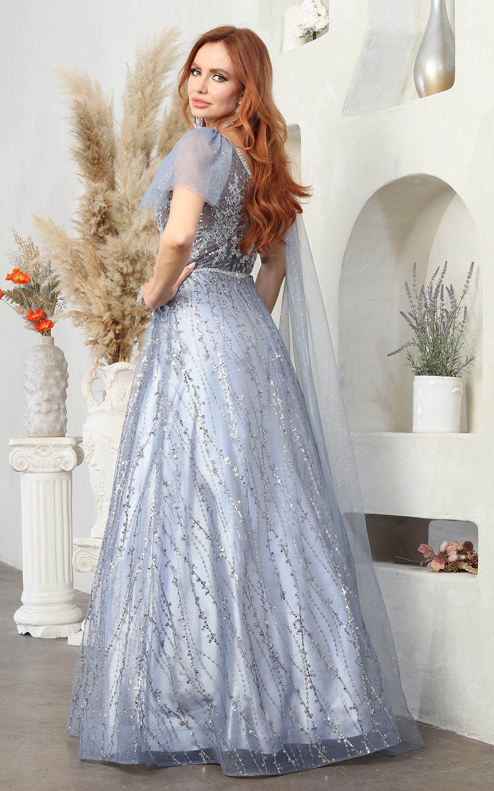 Scoop Floor-Length Tulle Evening Gown A-Line May Queen RQ8071
