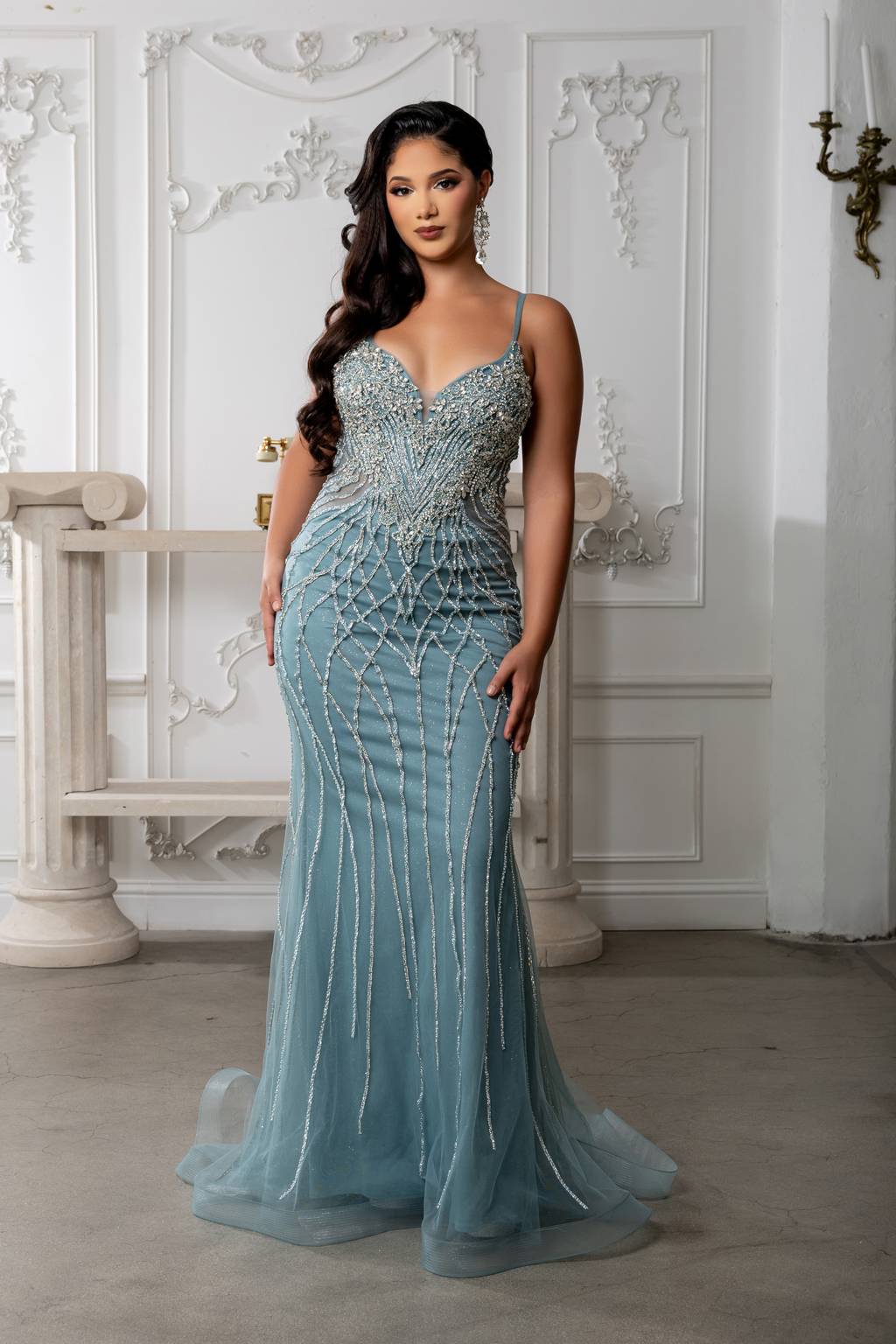 Sweetheart Floor-Length Tulle Prom Mermaid Dress May Queen RQ8226