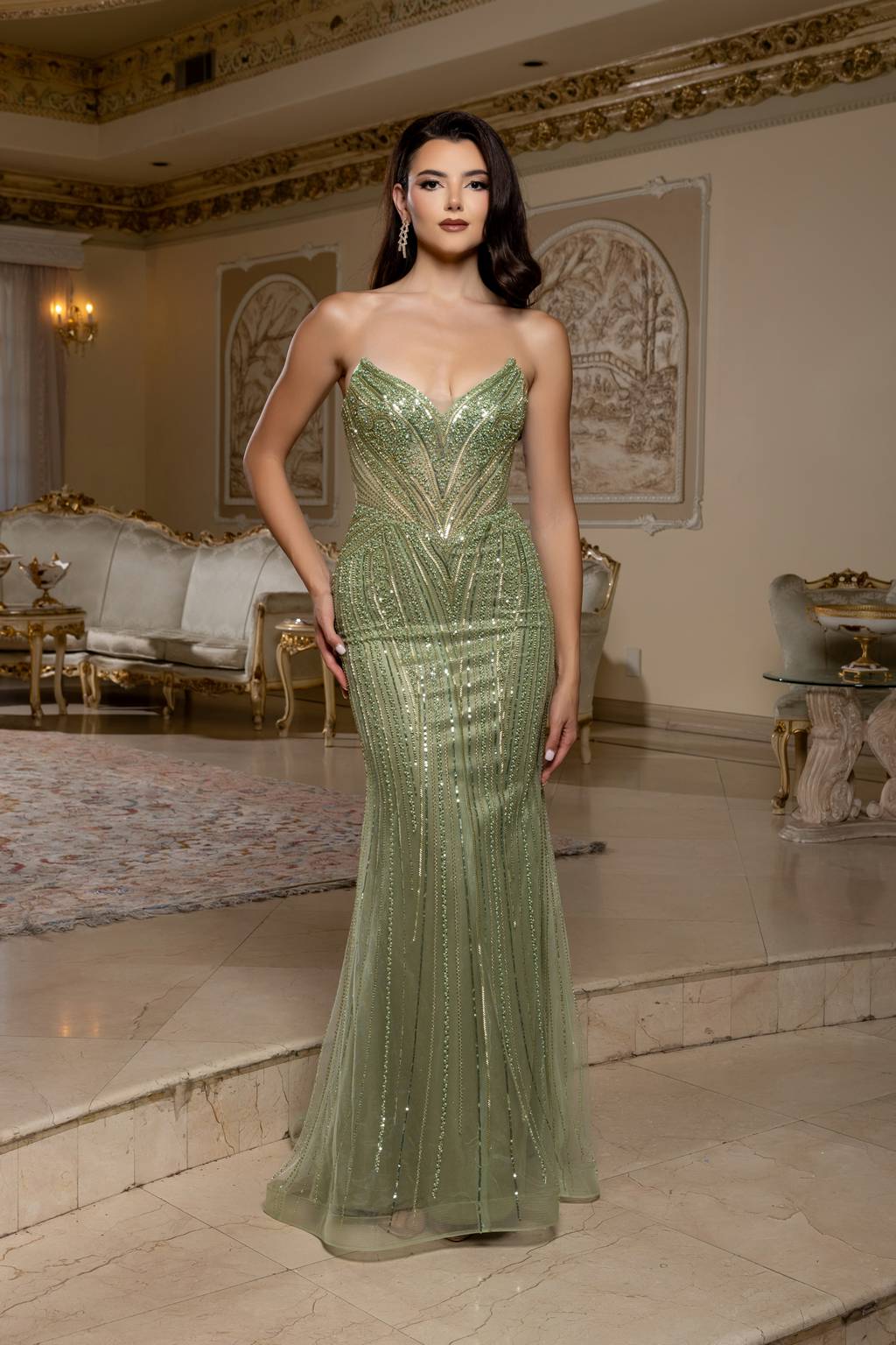 Sweetheart Floor-Length Tulle Prom Mermaid Dress May Queen RQ8228