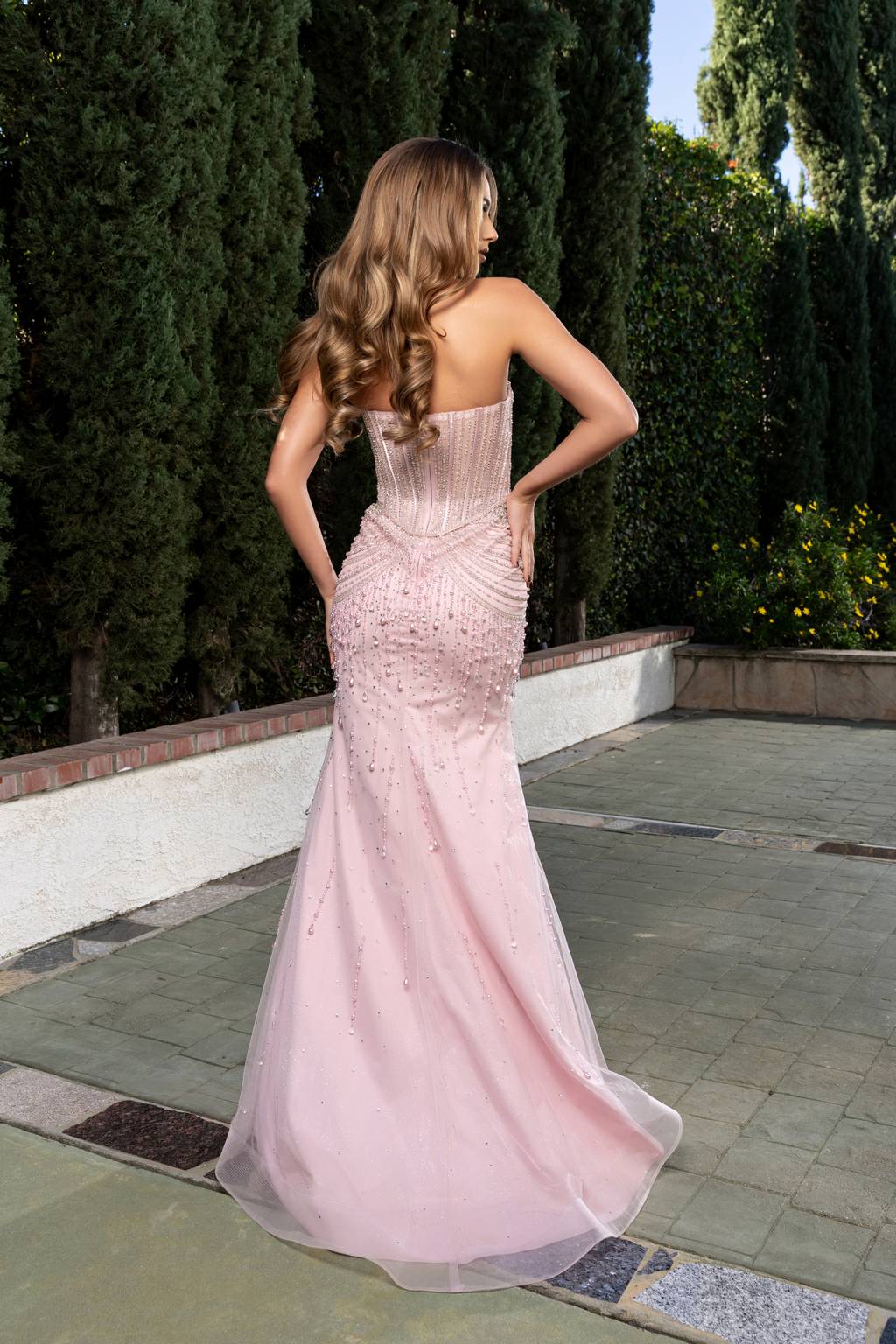 Sweetheart Floor-Length Tulle Prom Sheath Column May Queen RQ8240 - Blush / 6 Sweetheart Floor-Length Tulle Prom Sheath Column May Queen RQ8240 - Blush / 6