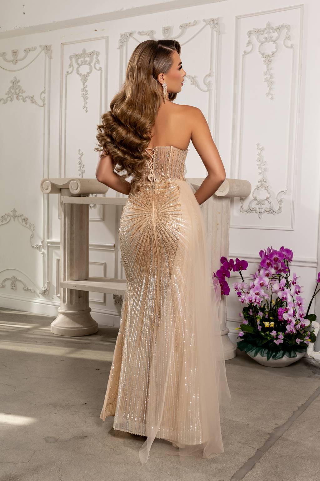 One-Shoulder Floor-Length Sequin Prom Sheath Column May Queen RQ8264