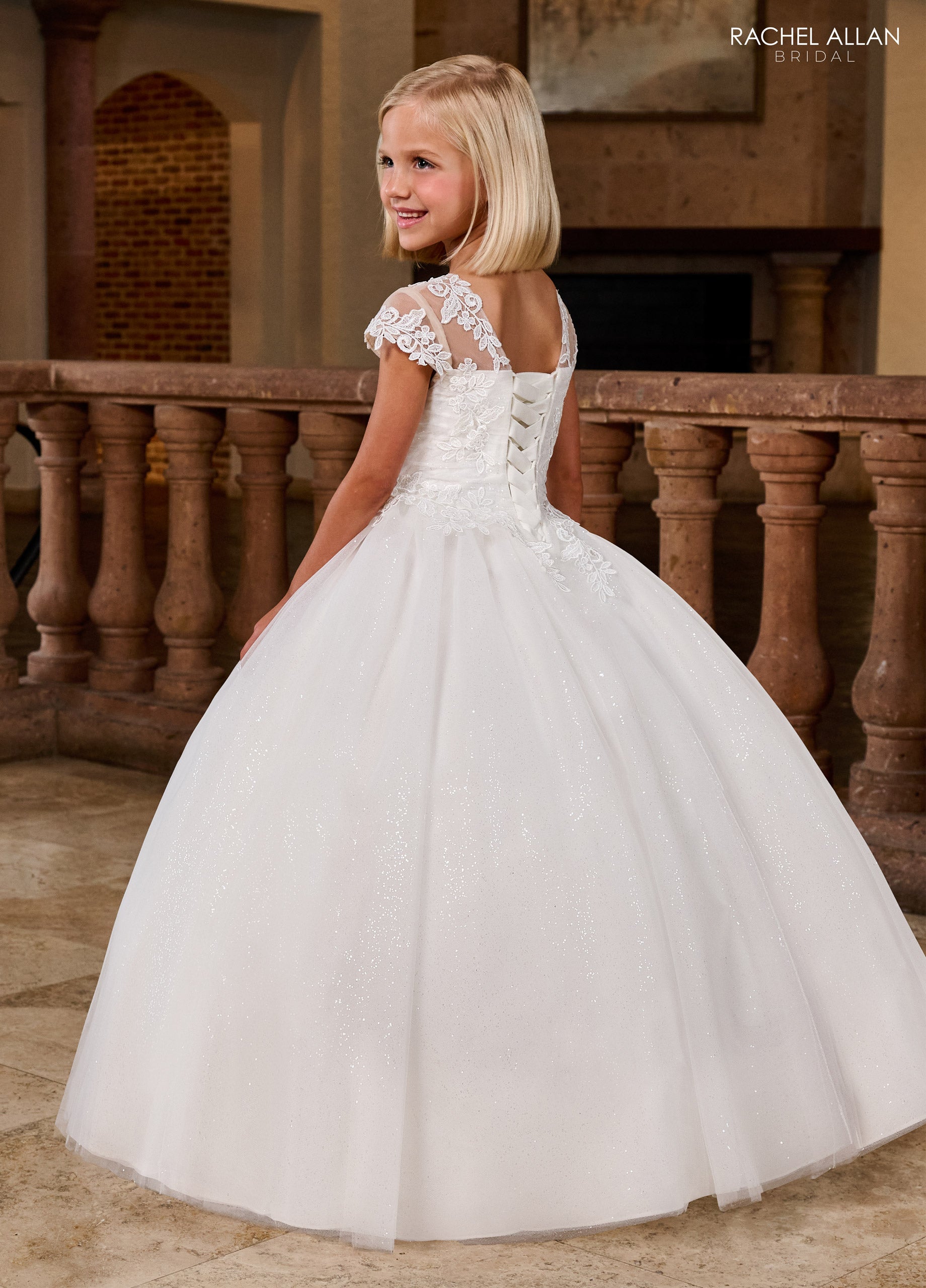 Rachel Allan RB9171 Flower Girl Long Ball Gown Glitter Applique Dress