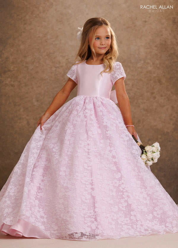 Scoop Floor-Length Lace Flower Girl Ball Gown Rachel Allan RB9208
