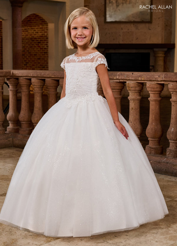 Rachel Allan RB9171 Flower Girl Long Ball Gown Glitter Applique Dress