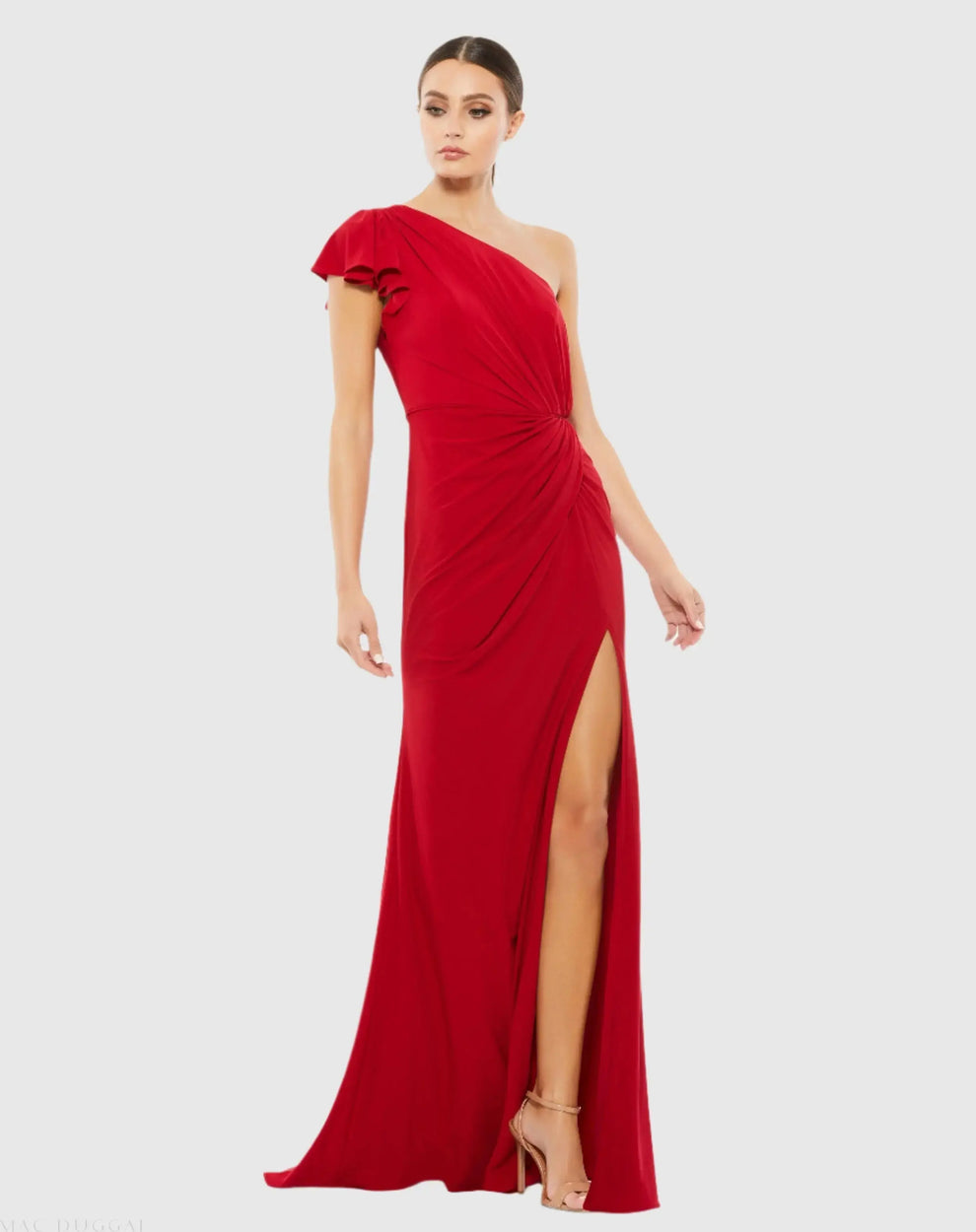 Prom Dresses Long Formal One Shoulder Prom Gown Red