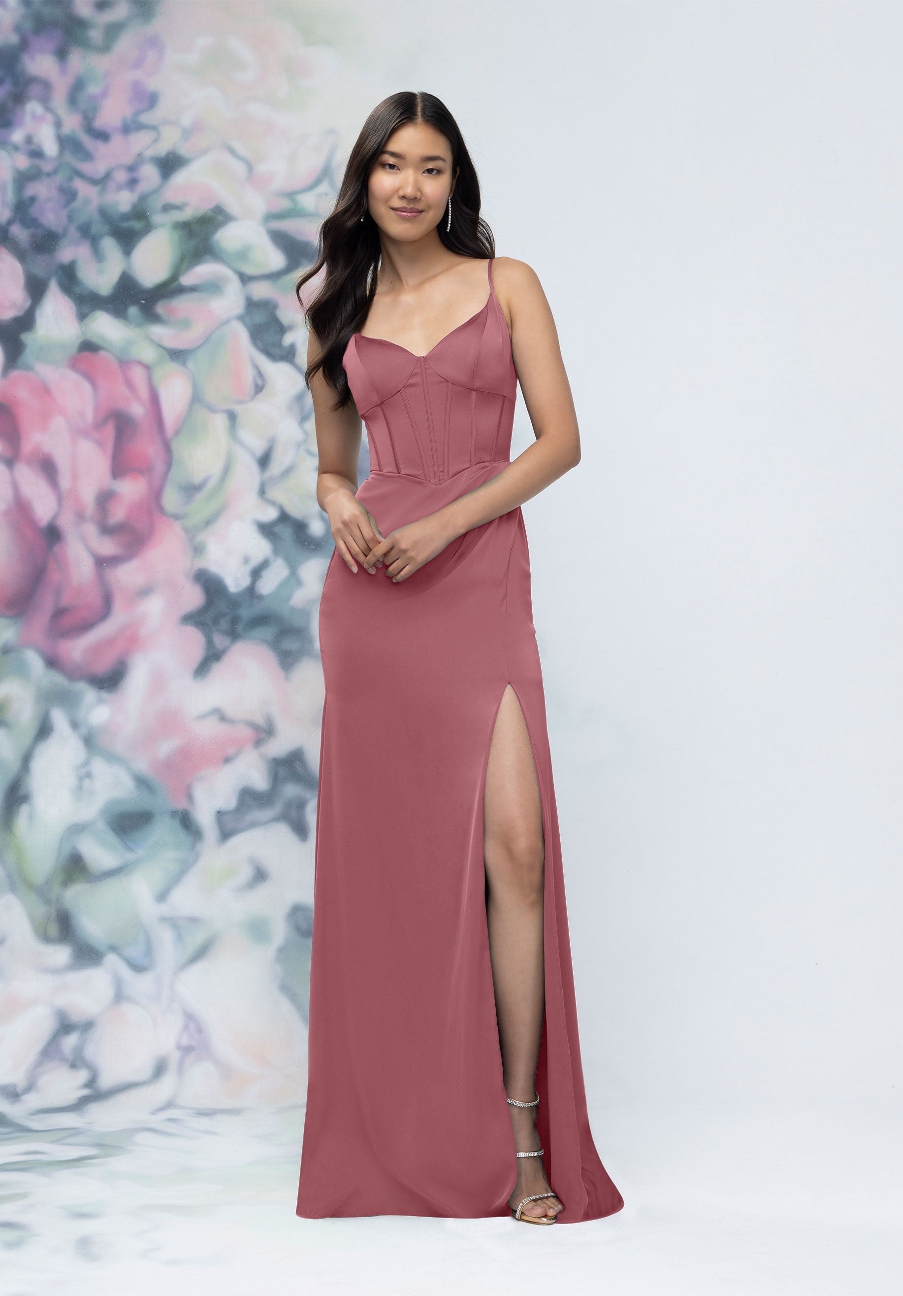 Formal Dresses Long Formal Corset Evening Dress Rosewood-Satin-3030007-Corset