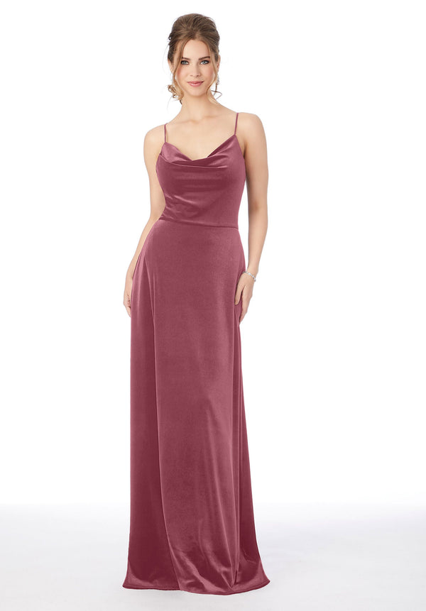 MGNY Madeline Gardner New York 21685 A Line Velvet Formal Long Dress