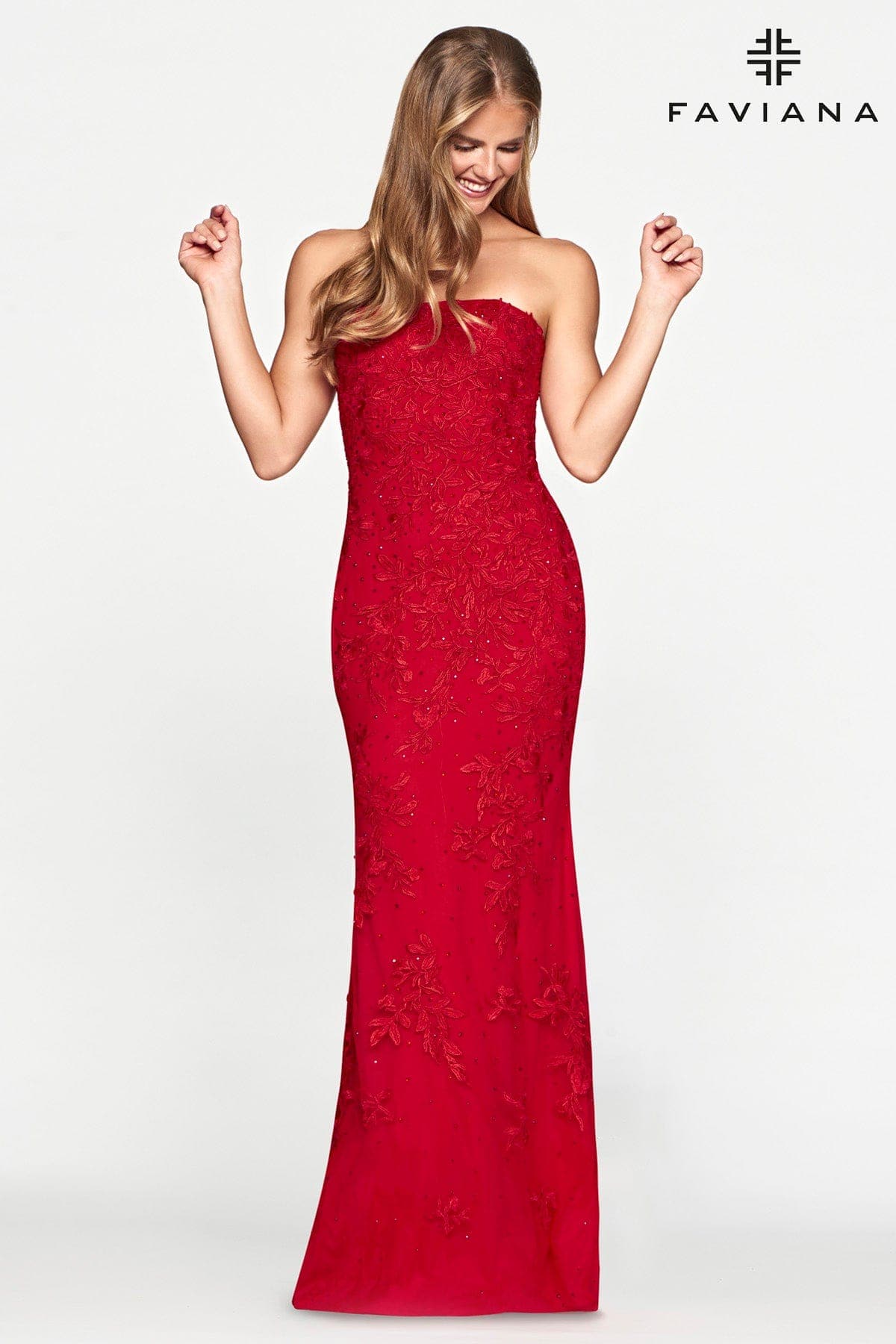 Prom Dresses Prom Fitted Long Formal Lace Dress Red