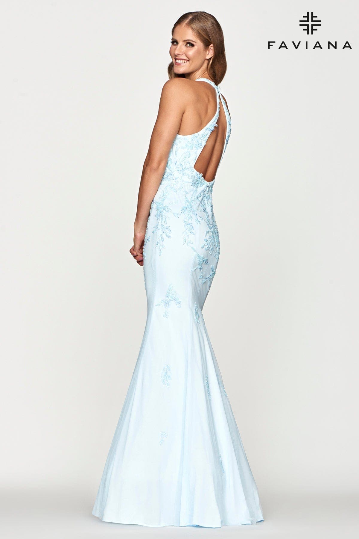 Faviana S10635 Long Beaded Formal Mermaid Prom Dress
