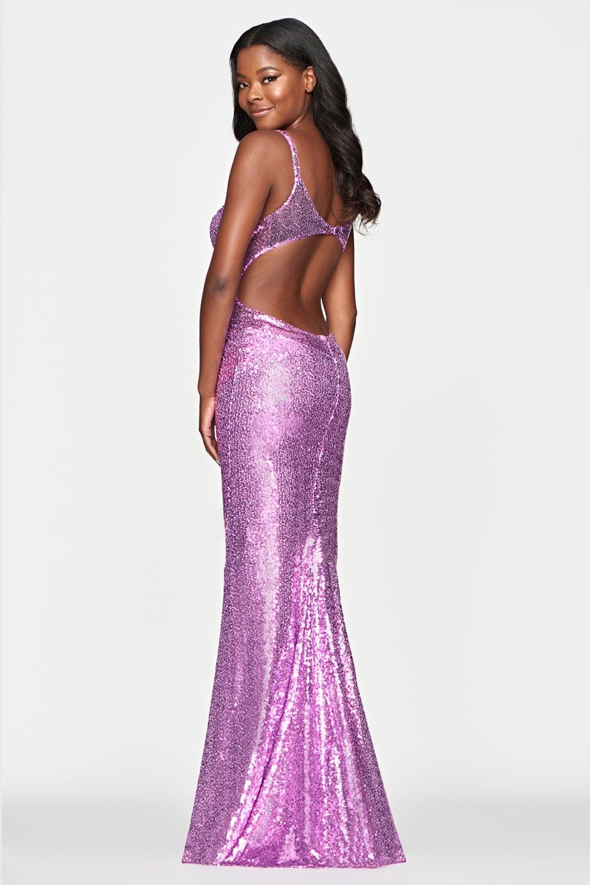 Prom Dresses Fitted Long Formal Sequin Prom Dress Orchid