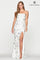 Prom Dresses  Prom Fitted Slit Long Formal Sequin Dress Ivory/Silver/Blue