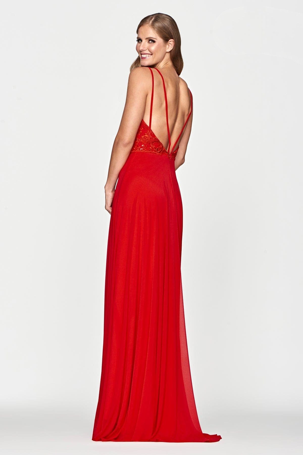 Prom Dresses Beaded Long Formal A Line Prom Dress Red