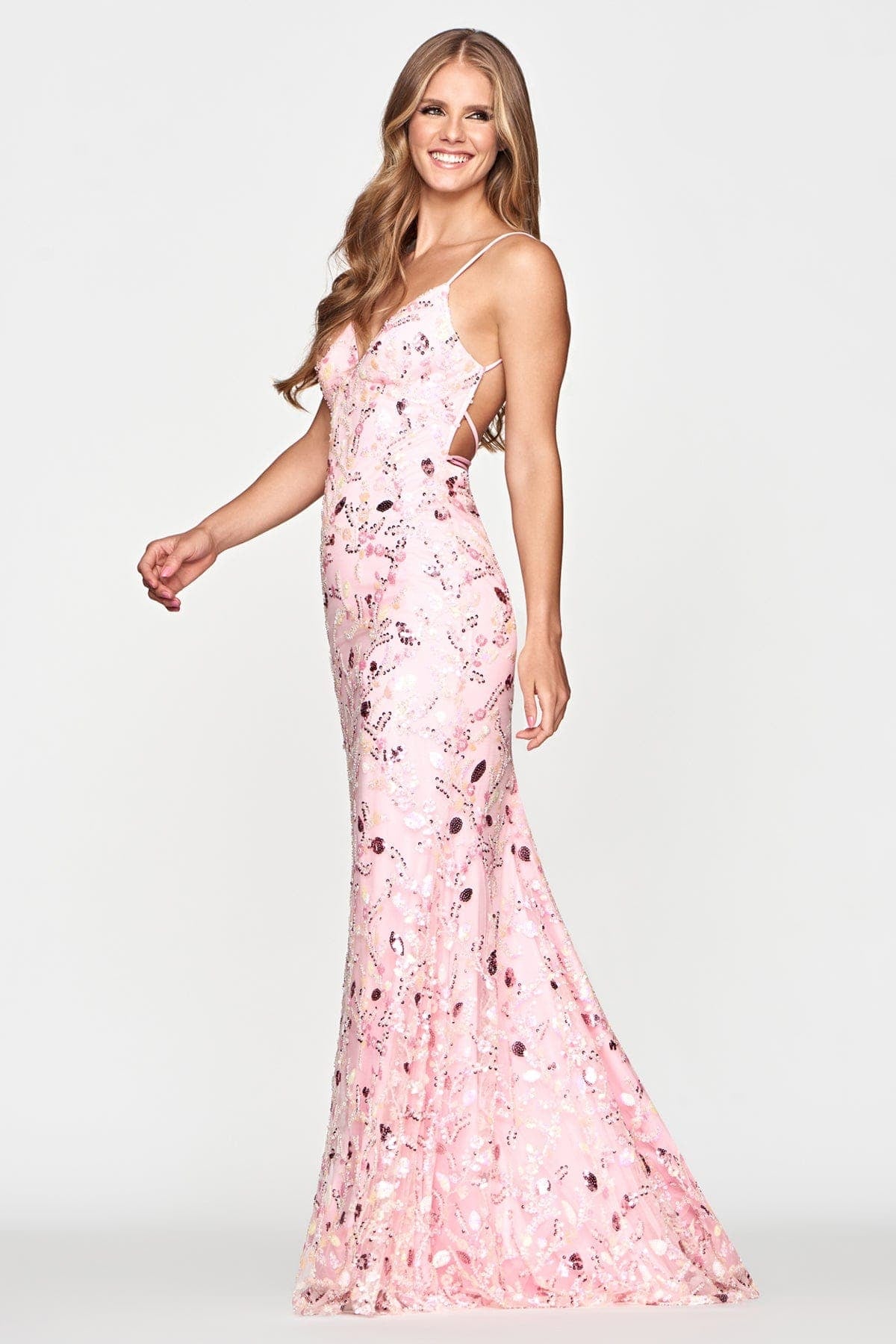 Prom Dresses Prom Long Formal Fitted Sequin Dress Pink